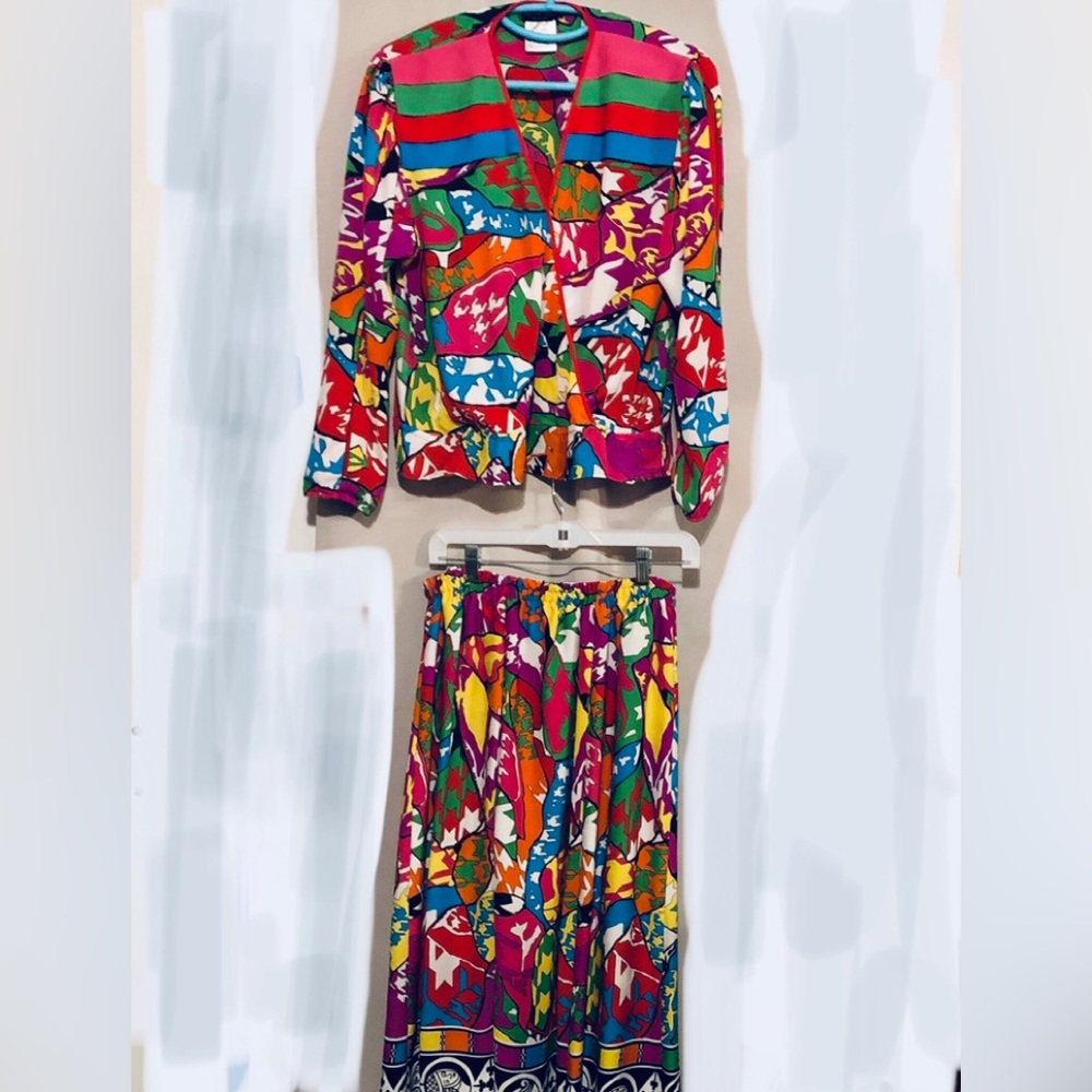 One of a kind Vintage 80’s Diane Freis Georgette tailored into 2 piece